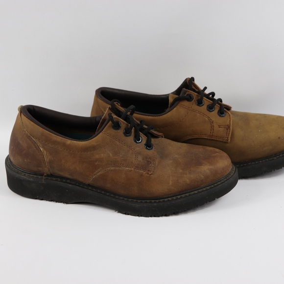 Vtg New Carolina Mens EE Leather Work Shoes Brown